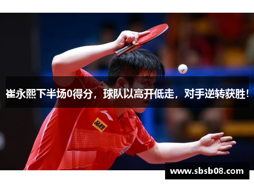 崔永熙下半场0得分，球队以高开低走，对手逆转获胜！